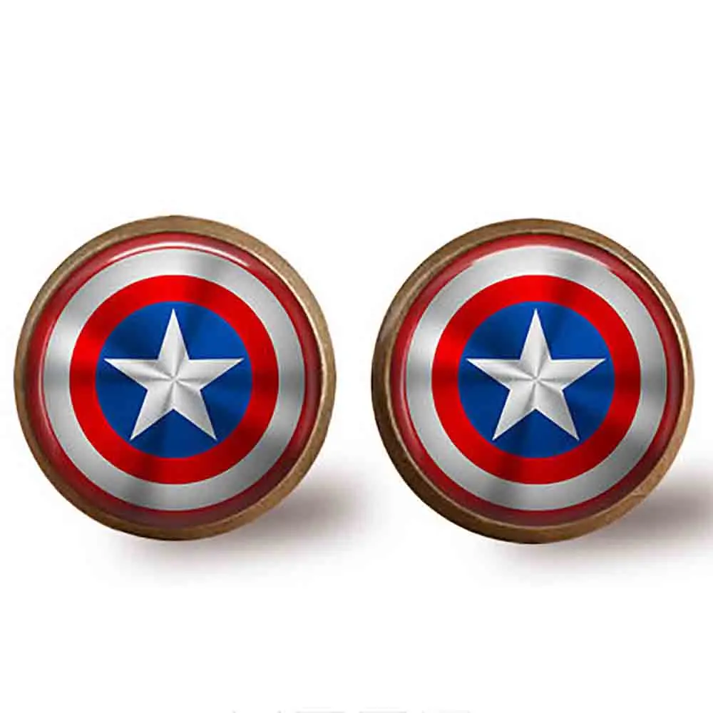 Женские серьги гвоздики в стиле Капитан Америка 1 шт./лот|stud earrings|earrings womenstud earrings