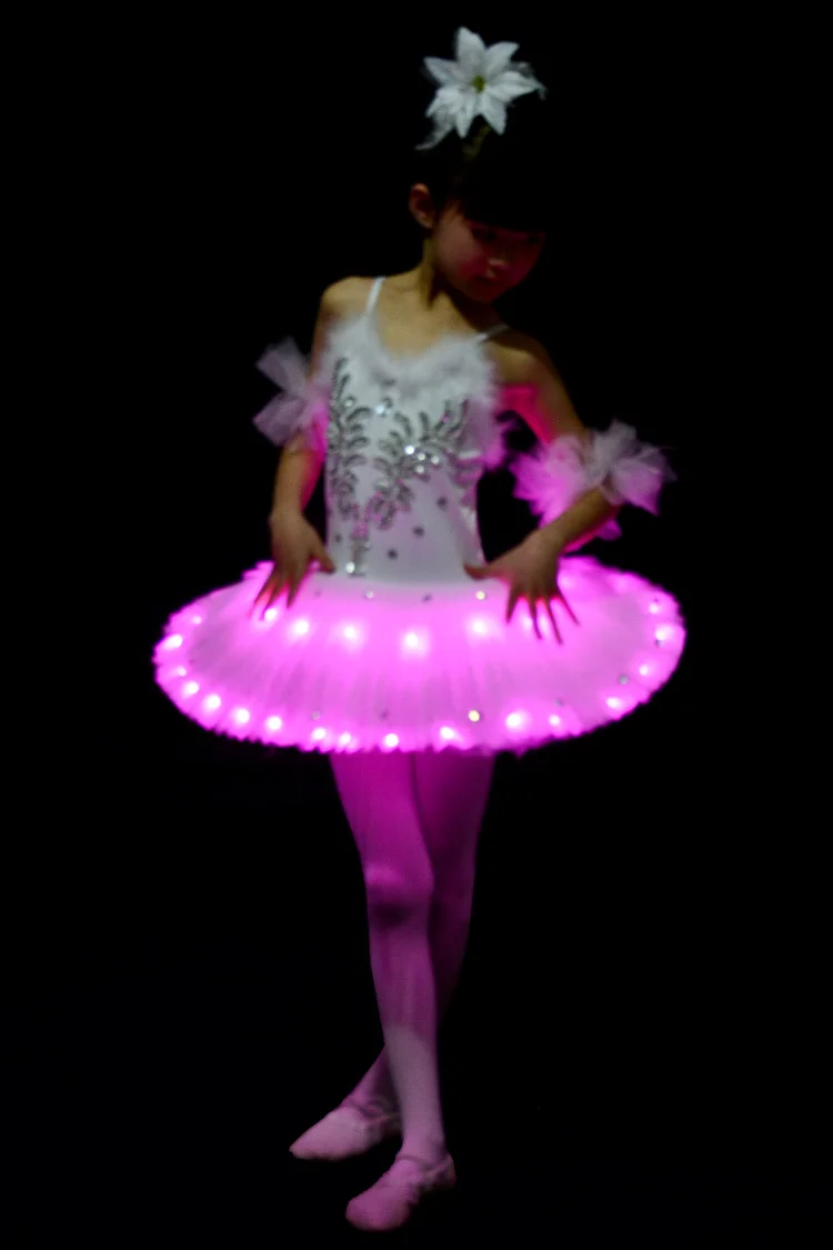 Профессиональная балетная пачка детский светодиодный костюм Лебединое озеро