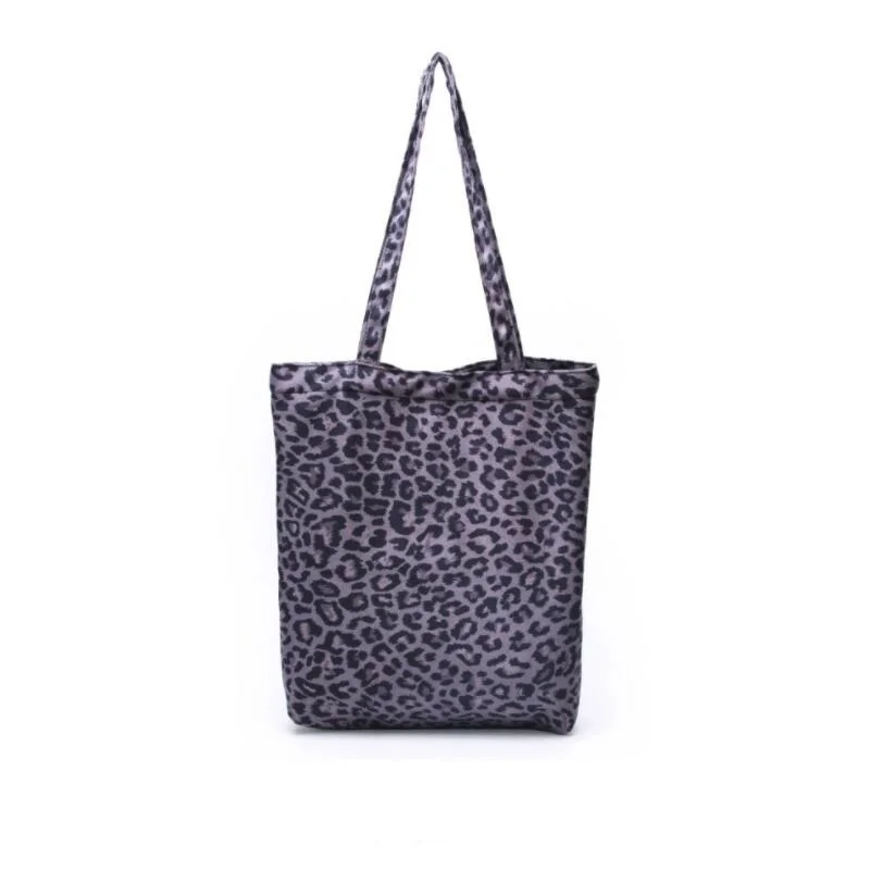 Холщовая Сумка для покупок из чистого хлопка с леопардовым принтом модные