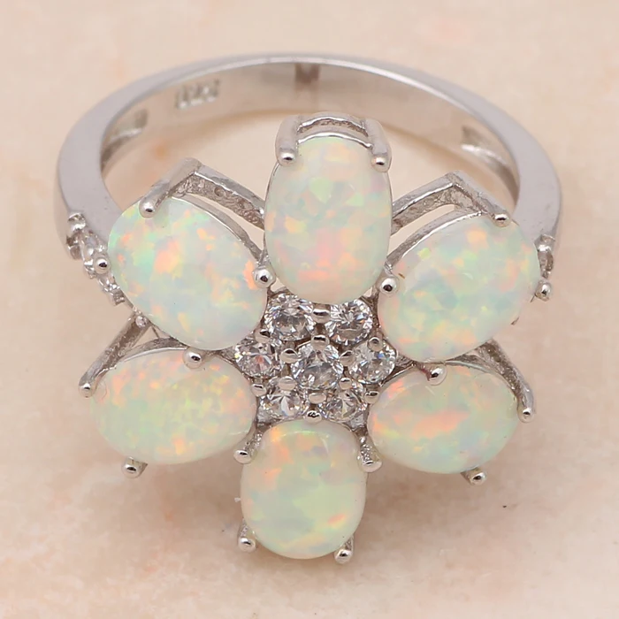 Цветочный дизайн высокое качество белый цирконий кристалл Зеленый Огненный Опал