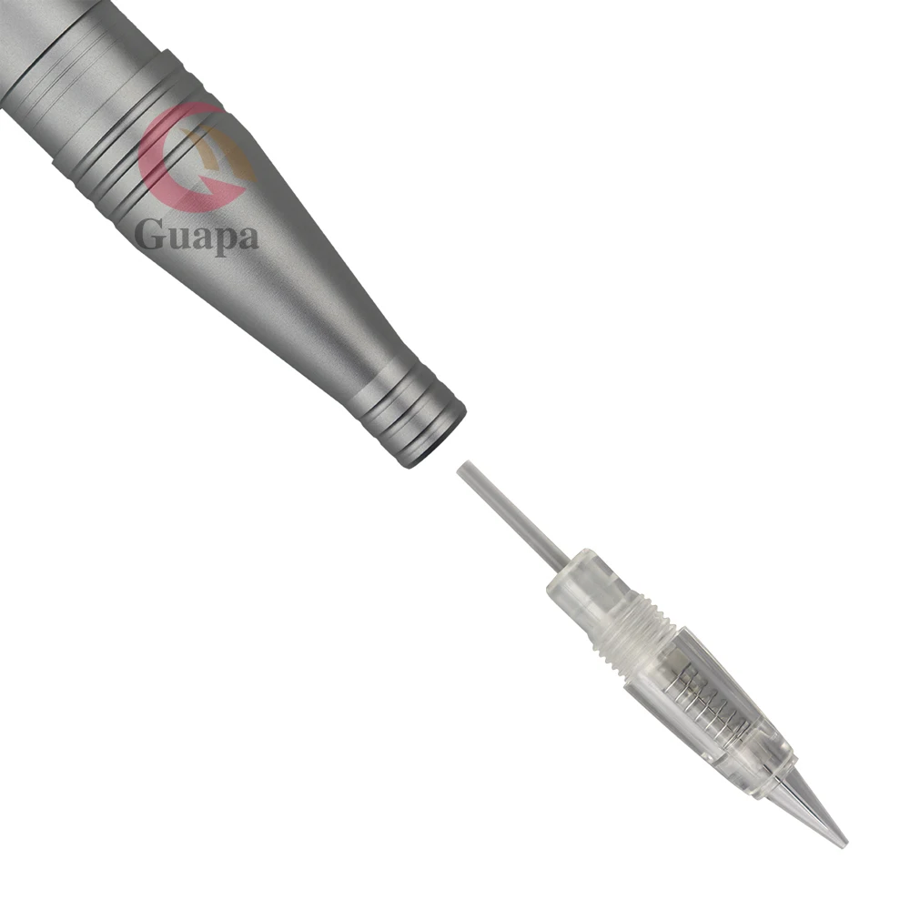 Машинка для перманентного макияжа с серебряными картриджами 3 уровня