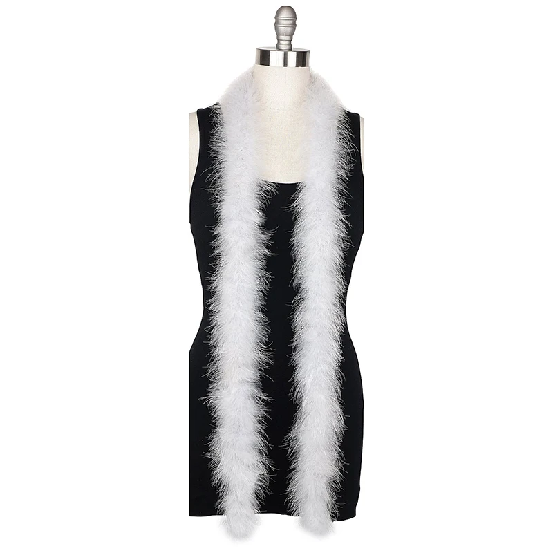 Бесплатная доставка 1 шт белые цвета 2 метра толщиной Боа Из Перьев Марабу для боа