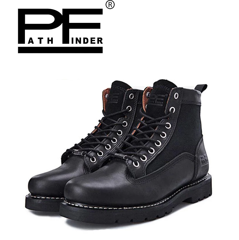 Мужские ботинки в стиле милитари Pathfind зимние теплые из натуральной кожи ретро