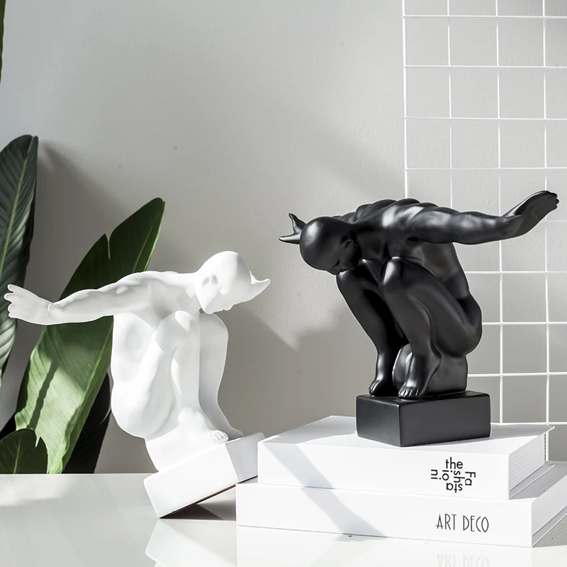 

Simple figure sculpture decoration home living room study office crafts desktop decoration new house soft decoration WL5081702