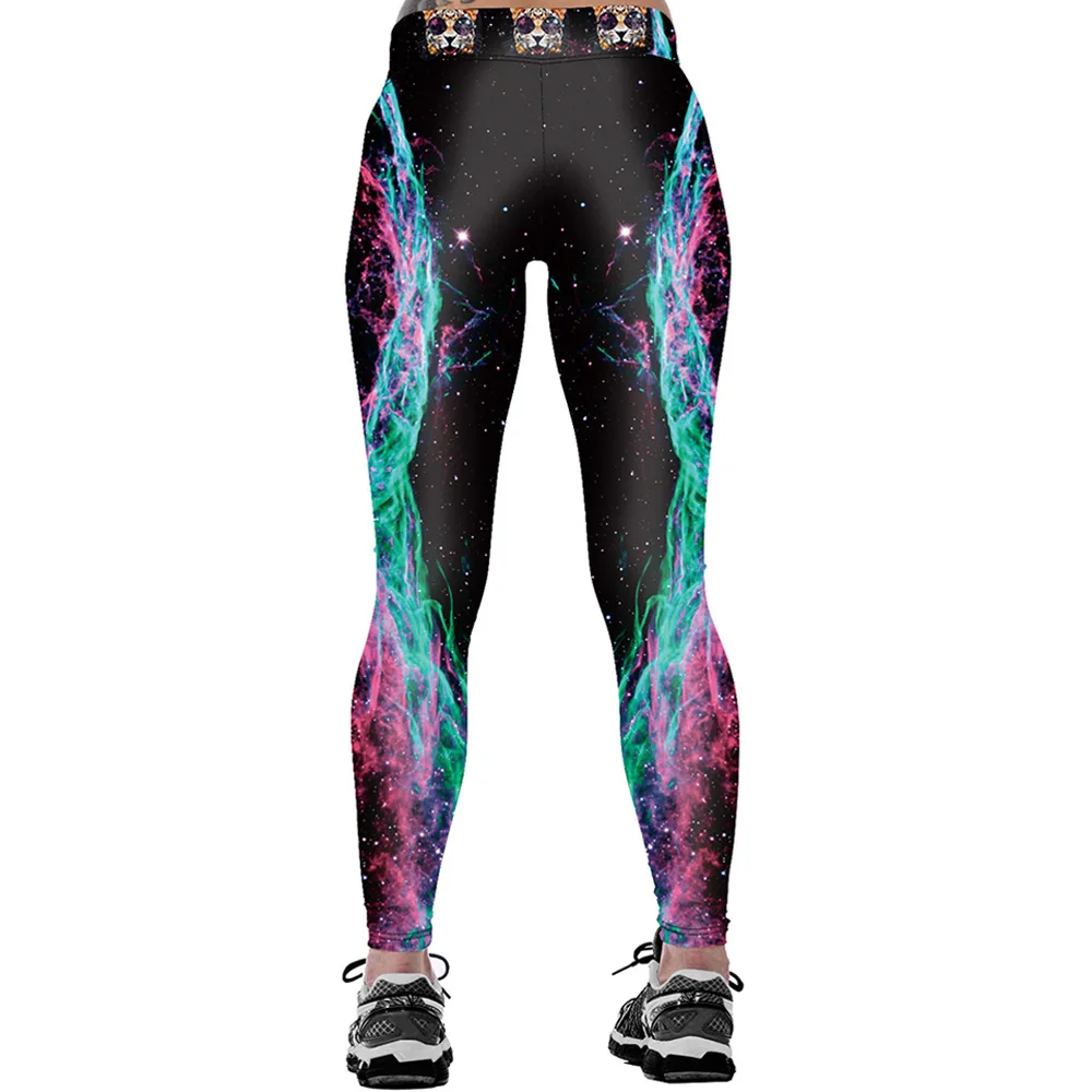 Women's Print Leggings Galaxy Pants Skinny High Waist Jeggings Workout Clothes For Women | Женская одежда