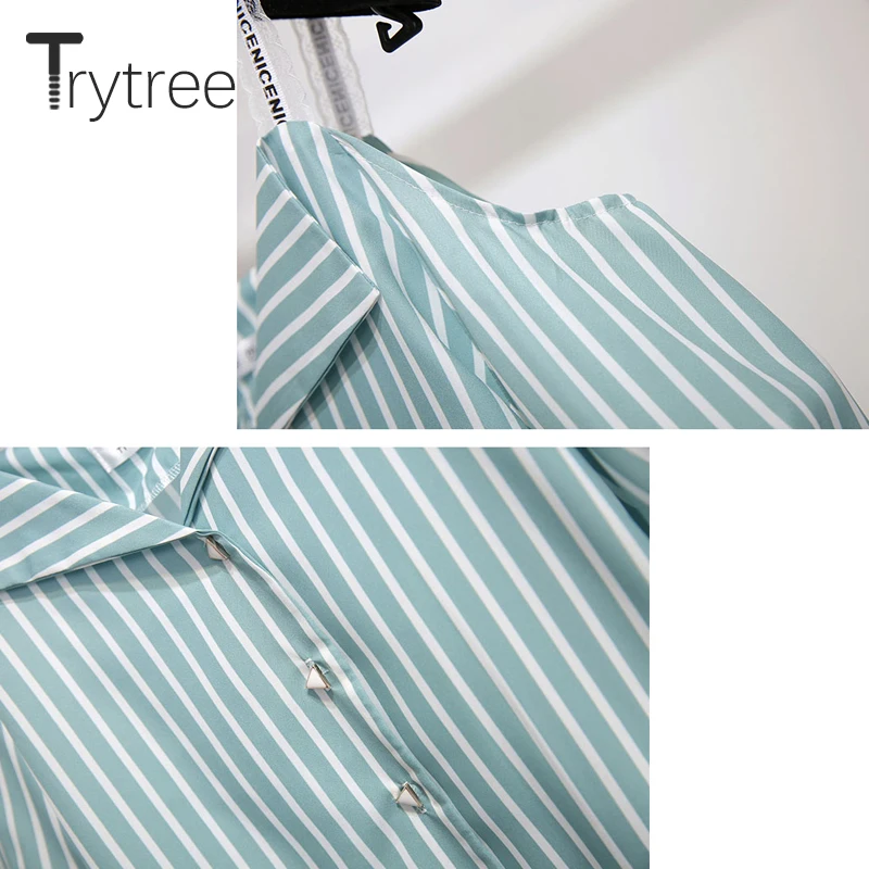 Trytree/летний женский костюм из двух предметов повседневный полиэстер v образный