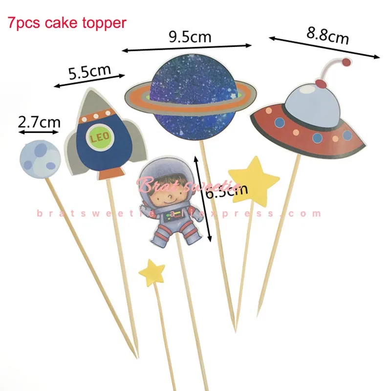 space ufo topper Космический кекс топперы космическая ракета мальчик тематические праздничные товары для дня рождения торт декоративные космические вечерние украшения - Цвет: space ufo topper