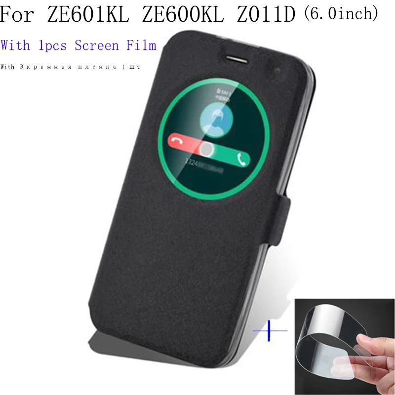 6,0 дюймовый смарт-чехол с окошком для ASUS Zenfone2 Laser ZE601KL ZE600KL Z011D Чехол-книжка из искусственной кожи чехол для телефона s задняя крышка