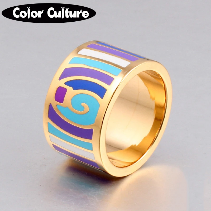 Элегантные классические кольца из нержавеющей стали для женщин 1 3 см красочные