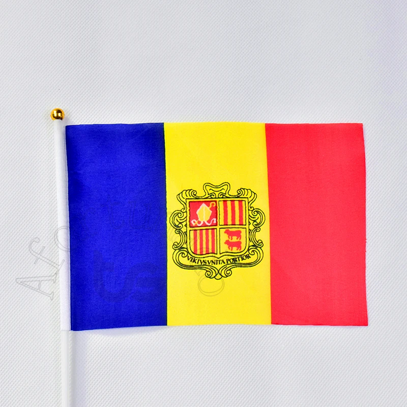 Andorra 14*21cm flag Banner hand waving National Home Decoration banner | Дом и сад