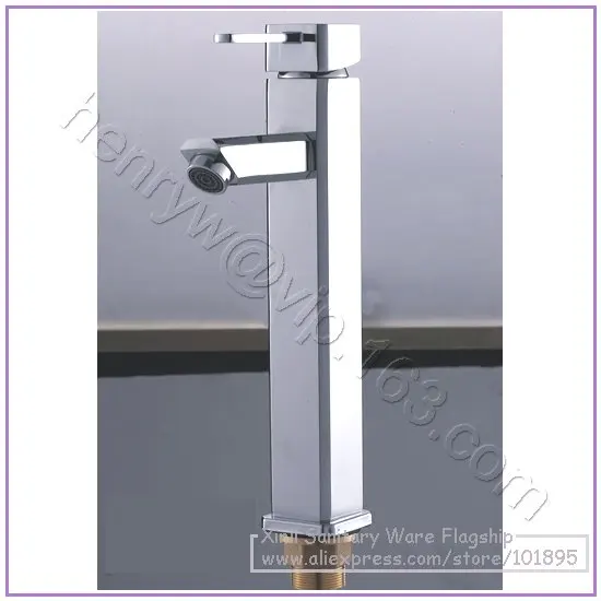 

Роскошный напольный хромированный латунный материал для горячей и холодной воды, высокий и короткий смеситель для раковины