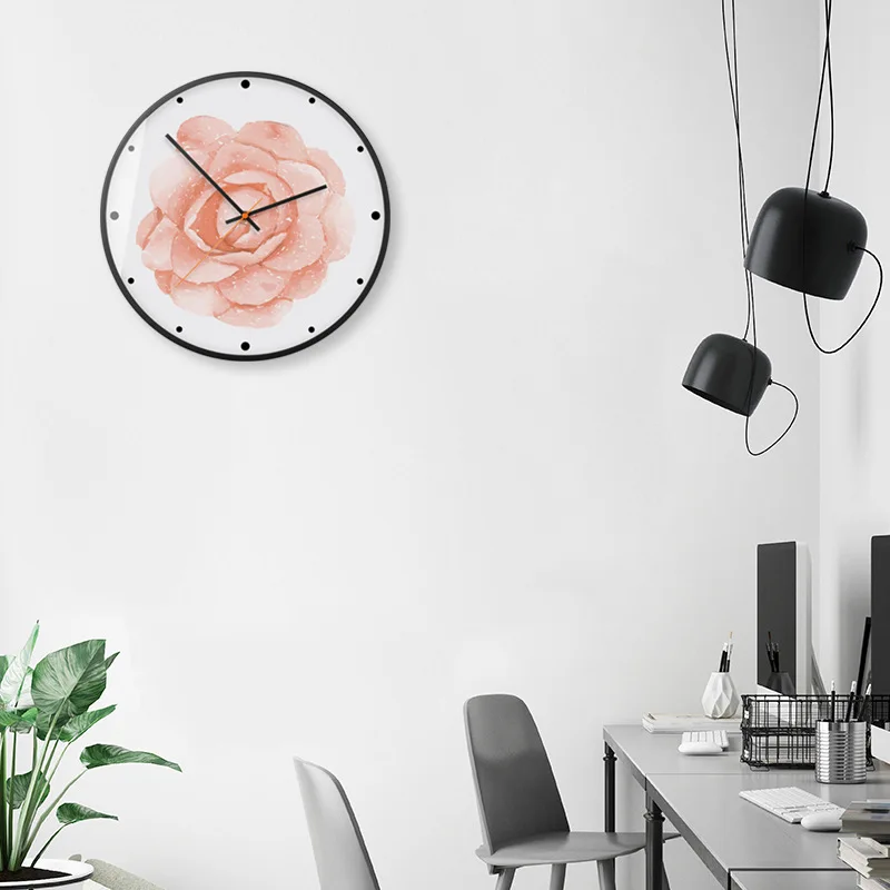 Fresh Flowers Nordic Wall Clock Silent Watches Modern Art Home Decorative Accessories Quartz Clocks | Дом и сад