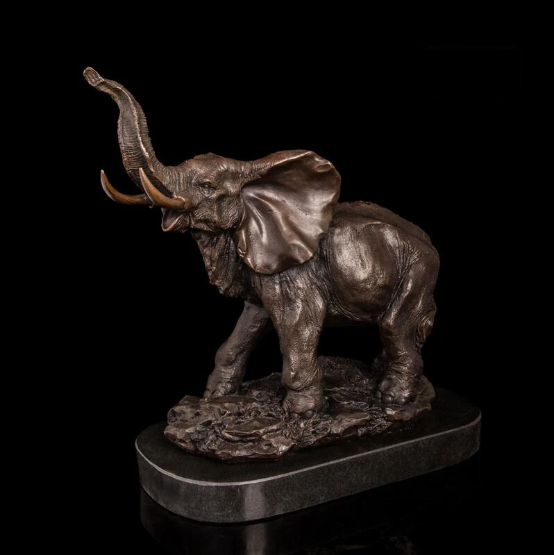 30 см Западное искусство Декор ранний слон Heffalump богатство скульптура|Статуи и