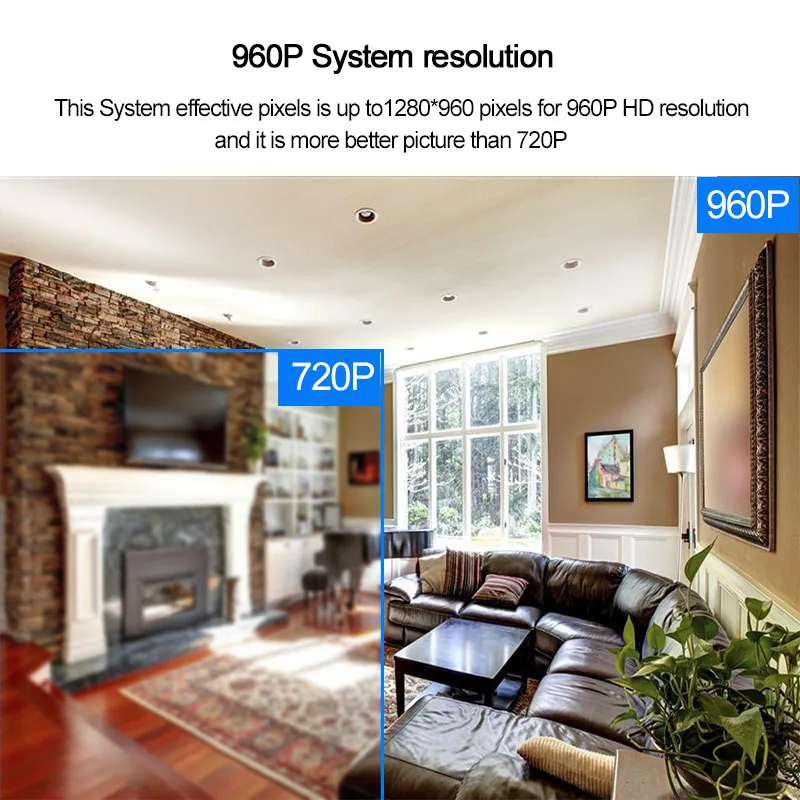 Saqicam 4CH 960P NVR Беспроводная охранная система видеонаблюдения 4 шт. 1.3MP Wifi камера