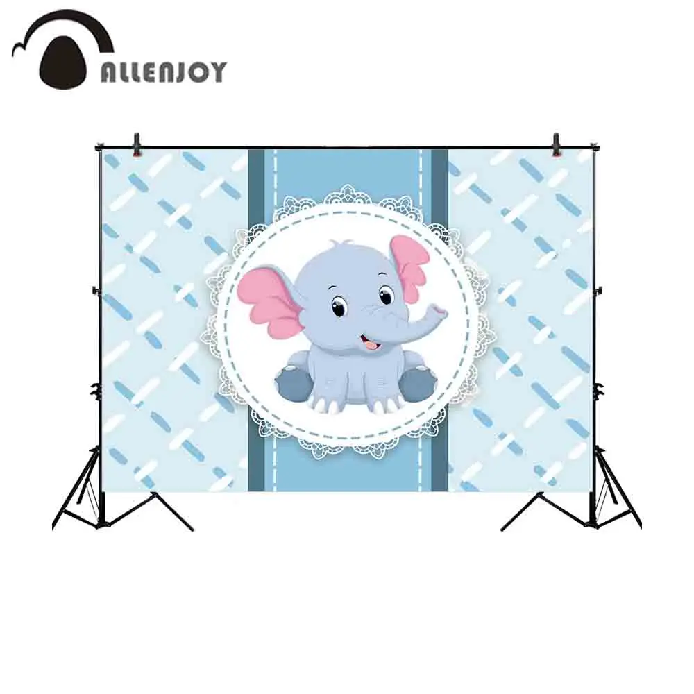 Allenjoy фон для фотосъемки светло-голубой слон детский душ пунктирная линия
