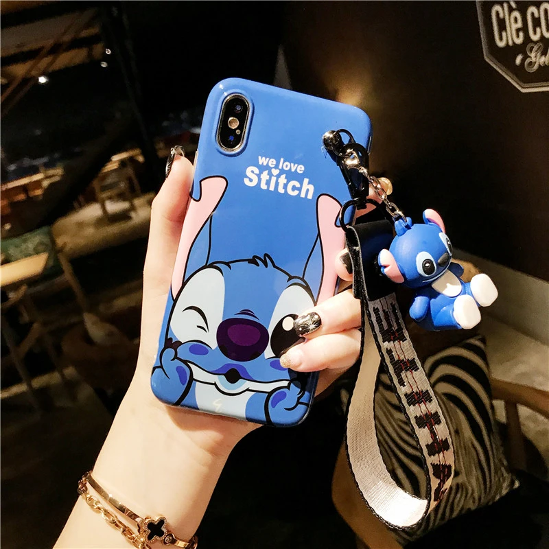 Милый Ститч Минни силиконовый чехол для телефона для iphone 6 7 8 plus X XR XS MAX 11 Pro для samsung Galaxy S8 S9 Note 9 S10 чехол