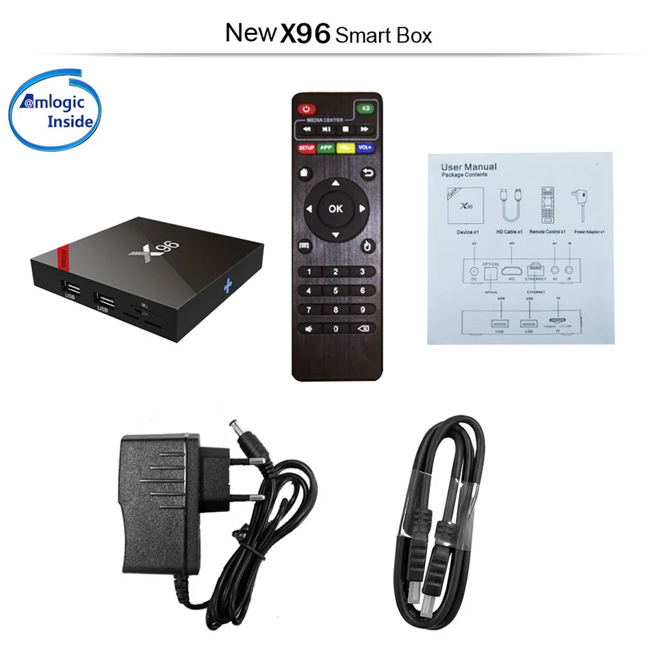 X96W Smart TV Box android 7.1 Amlogic S905W Quad Core H.265 4K 2.4GHz WiFi Media Player 2GB 16GB 1GB 8GB Set top box | Электроника