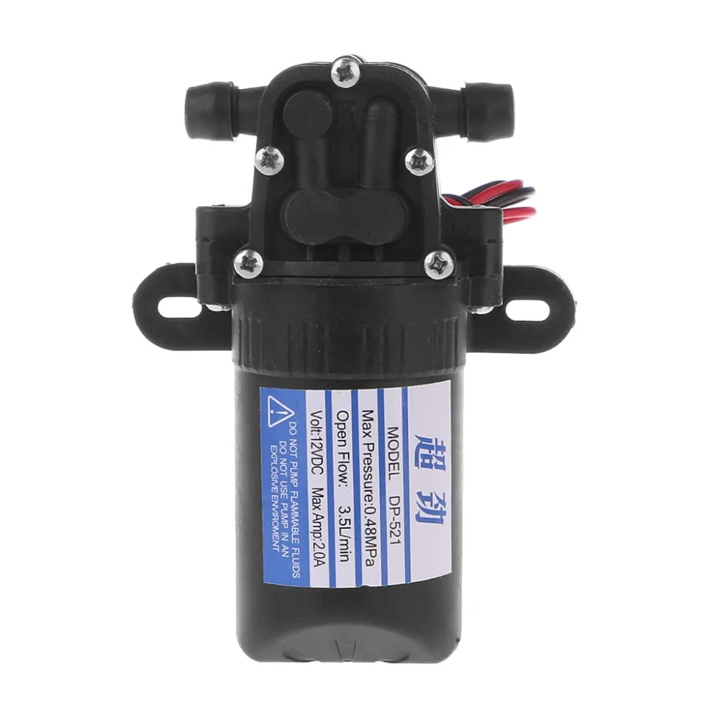 DC 12V 3.5L/мин 0.48MPa 70 PSI диафрагма высокого давления самовсасывающий водяной насос