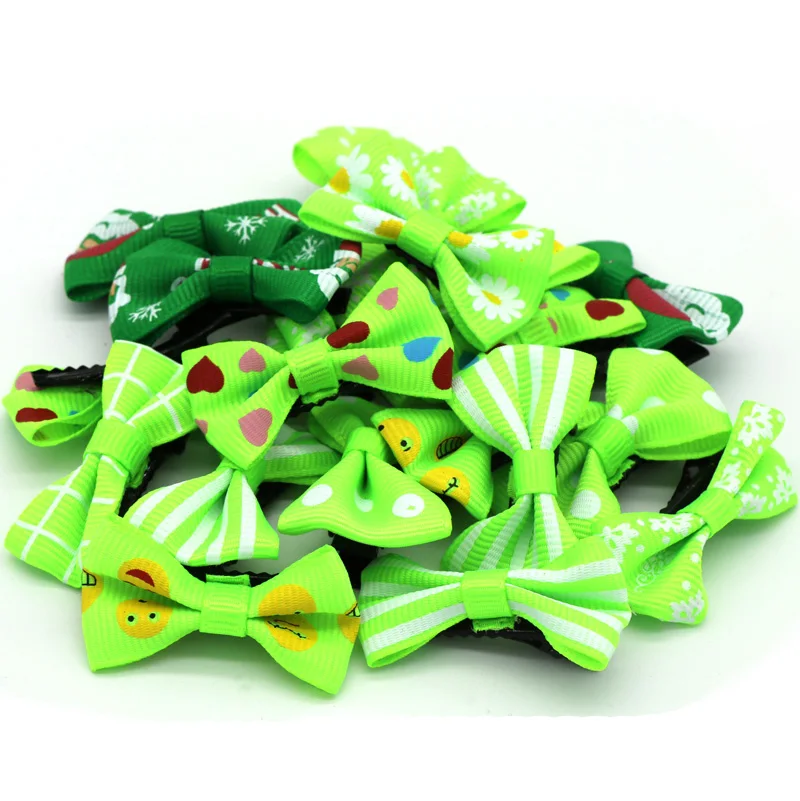 GreenA 12 шт./лот, многоцветные заколки для волос, заколки для волос, аксессуары для девочек, ленты для волос, банты, заколки, рождественские подарки для детей - Цвет: GreenA
