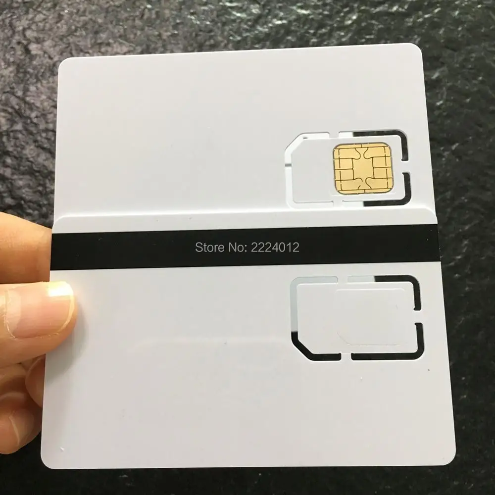 Карта Micro Comobo JCOP J2A040 40K с 2 треками HiCO Magstripe Размер SIM 2FF стандартная 3FF совместима