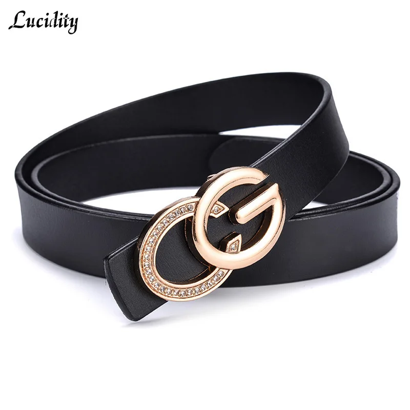 Lucidity Дамская мода Гладкая пряжка для ремня Повседневный женский ремень с