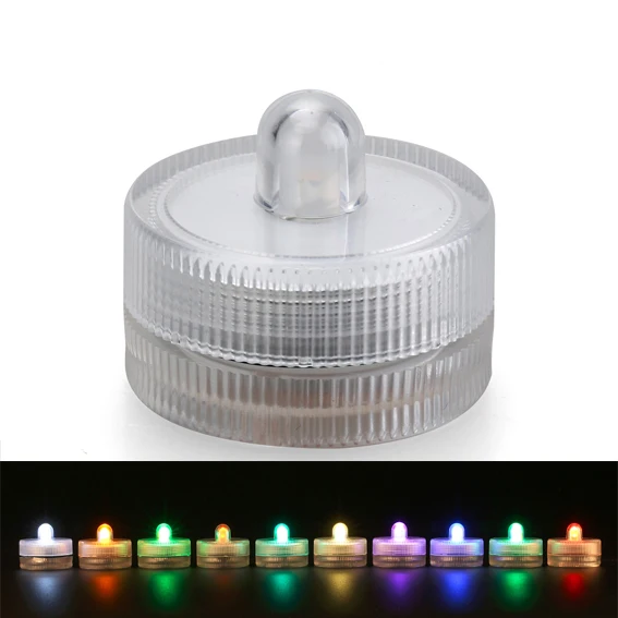 (100pcs/lot) CR2032 Battery Operated 11Colors Super Bright LED Mini Submersible LED Floralyte Lights For Wedding Party Decor