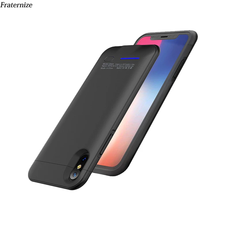 Тонкий 4000 mAh аккумулятор зарядное устройство чехол для iPhone X XS внешний резервный