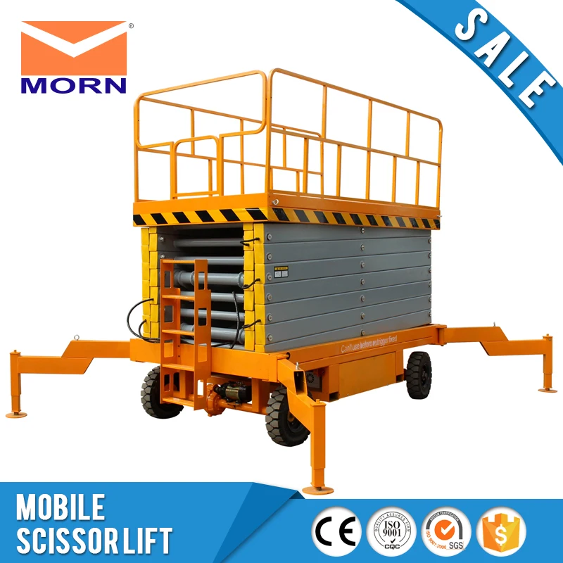 М 18 м ножничный подъемник Мобильная платформа гидравлический Настольный прицеп