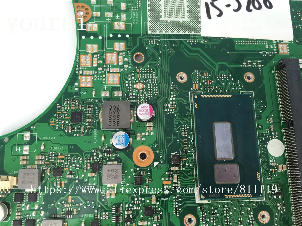 yourui For ASUS original Laptop Motherboard X555L X555LD Mainboard REV 3.6 Processor i5-5200u 4GB RAM integrated 100% Test | Компьютеры и