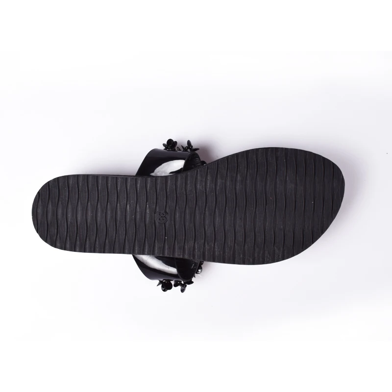 Сандалии женские со стразами шлепанцы на танкетке повседневная обувь сланцы