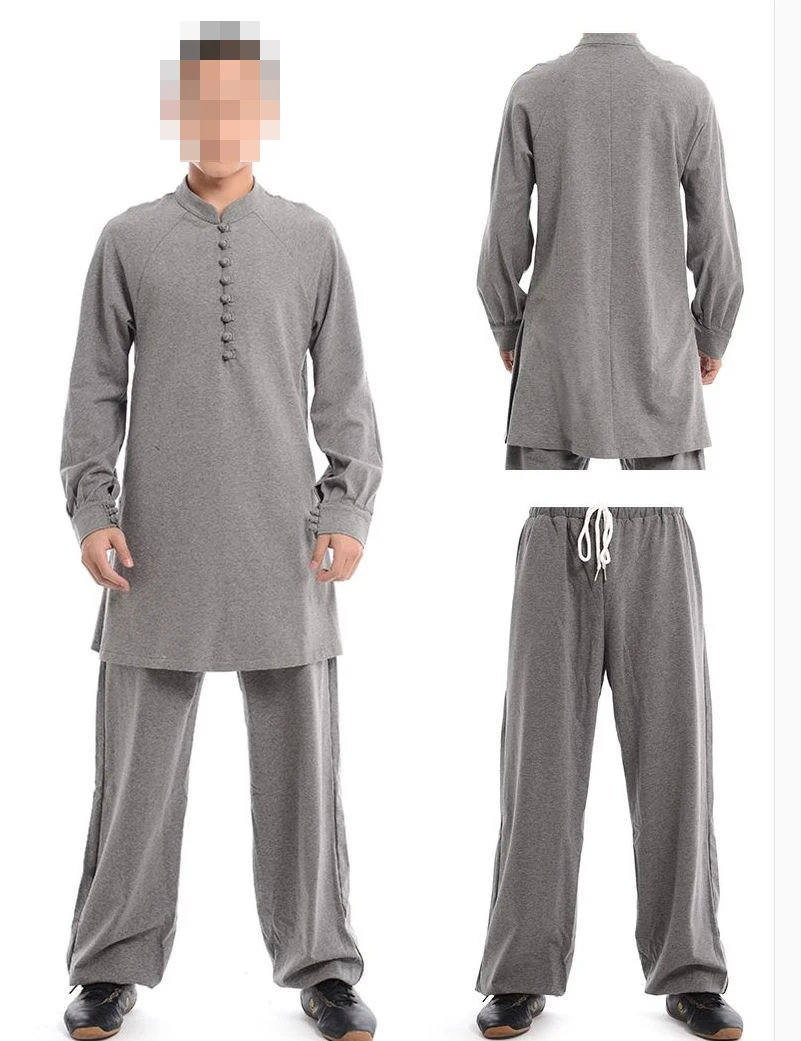 Унисекс кунг фу униформа для йоги wushu костюмы тай чи костюм даосский халат одежда