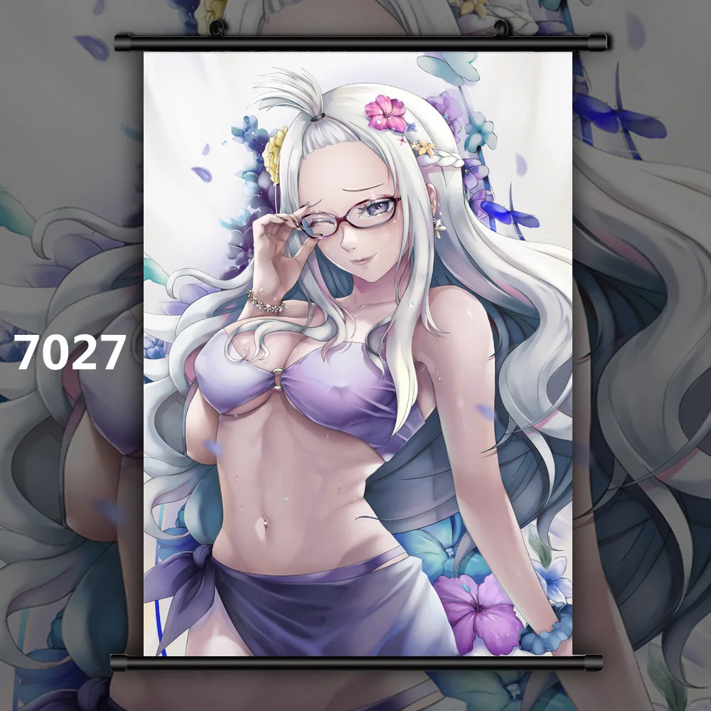 7027 Сказочный хвост Mirajane Erza Lucy Juvia Аниме Манга настенный плакат свиток B - Цвет: 7027