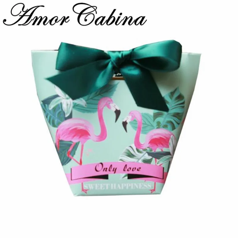 30pcs European small fresh forest leafy flamingo romantic wedding like candy box party gift chocolate bag | Дом и сад