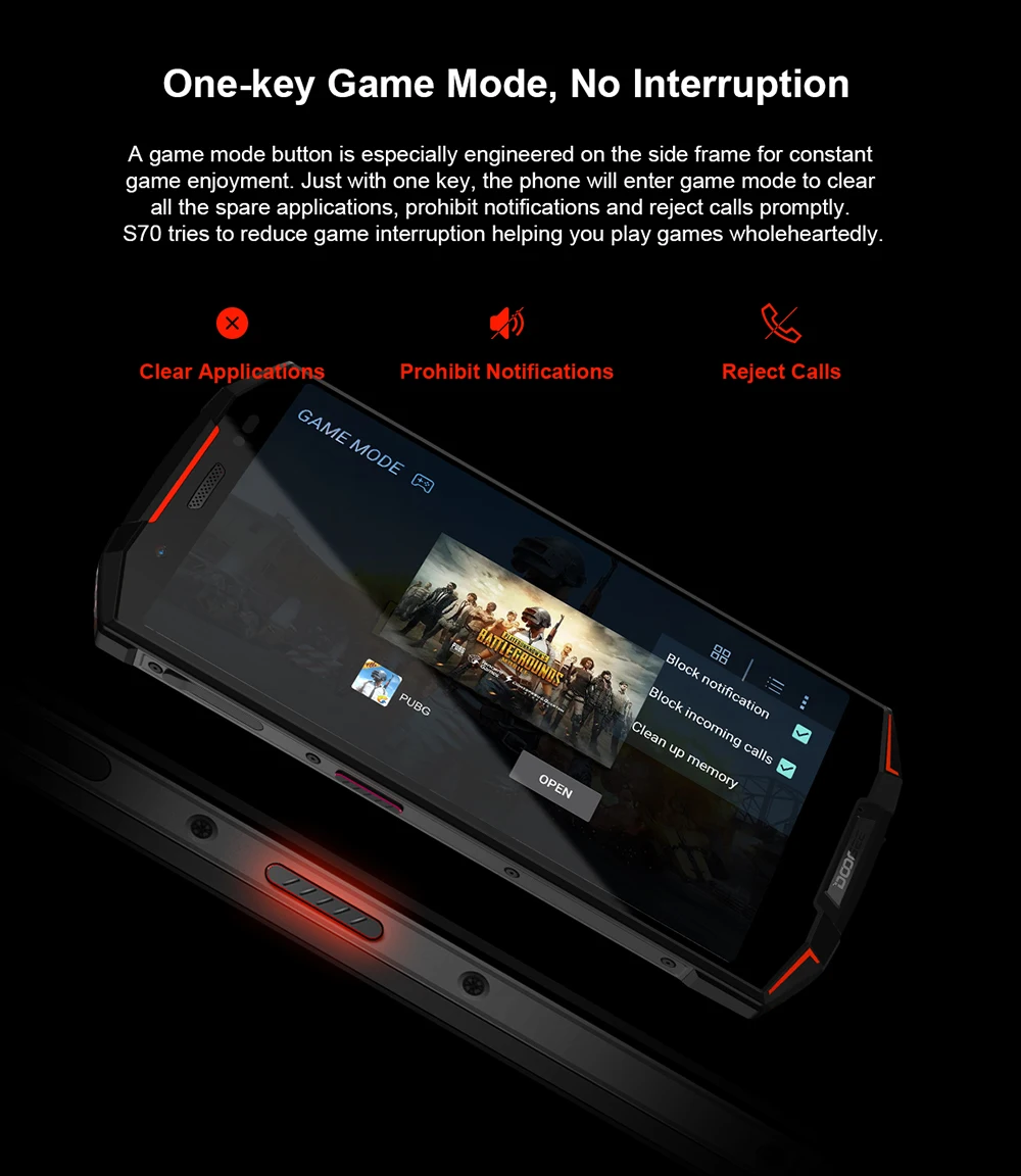 DOOGEE S70 IP68/IP69K Водонепроницаемый игровой мобильный телефон на процессоре Helio P23 Octa Core 6 Гб 64 Гб NFC 5500 мА/ч, 5,99 FHD Беспроводной зарядки смартфона