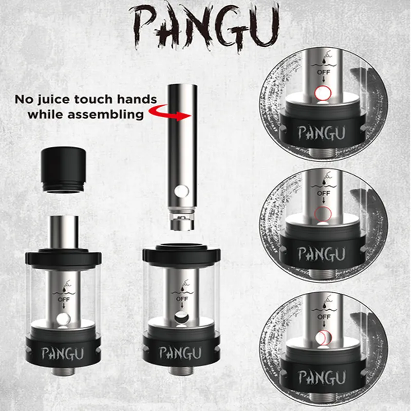 Оригинал Kanger pangu бак pgocc (nicr) 1.5ohm/pgocc (sus316l) 0.5 Ом электронная сигарета Китай стекла