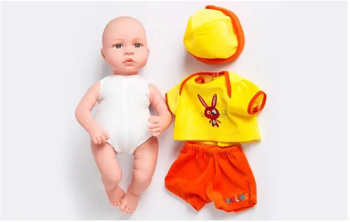 Реалистичная кукла реборн силиконовая младенец с тканевым телом 45 см|reborn baby doll