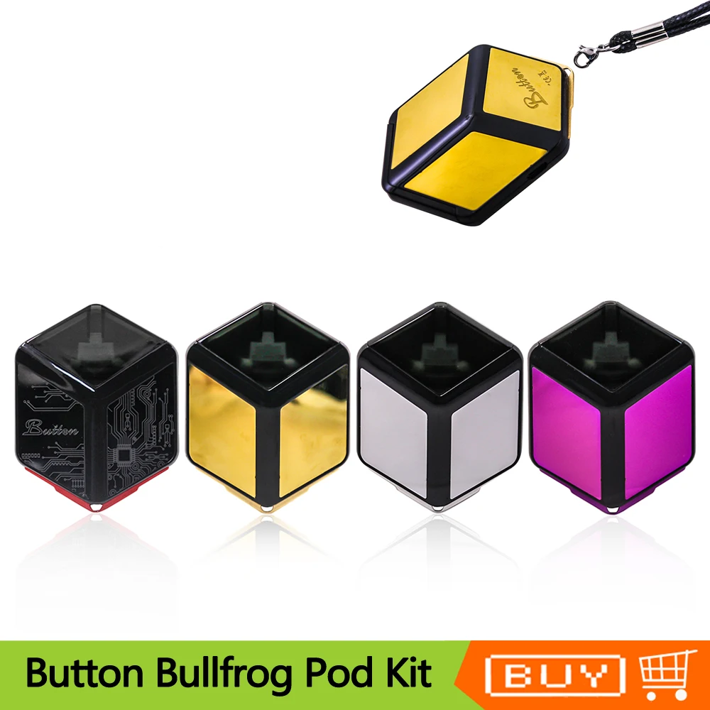 Оригинальная Кнопка Bullfrog Pod Vape Kit 380 мАч батарея все в одном испаритель с 2 шт мл