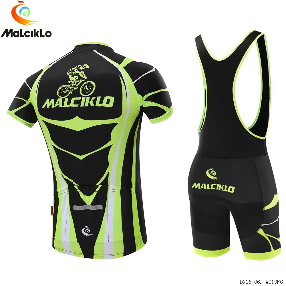 Malciklo 2019 зеленая одежда для велоспорта мужской комплект из Джерси с коротким