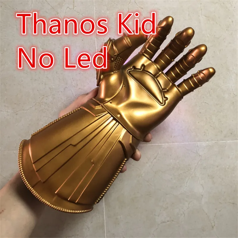 Thanos Kid No Led 1:1 светодиодный свет танос Бесконечность Gauntlet Гибкие пальцы Мстители Бесконечная война Косплэй перчатки со светодиодами дети подарок костюм Хэллоуин Pro - Цвет: Thanos Kid No Led