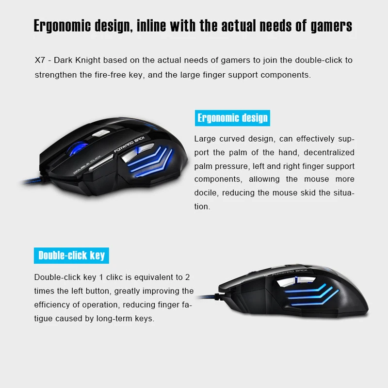 IMice X7 Бесшумная игровая мышь для геймера проводная компьютера ПК ноутбука
