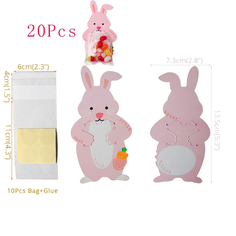 20Pcs WEIGAO 20/50 шт прозрачный целлофановый конфеты конусов мешок Печенье сумка для хранения Пластик подарочные пакеты для пасхальные украшения Счастливой Пасхи пользу - Цвет: 20Pcs