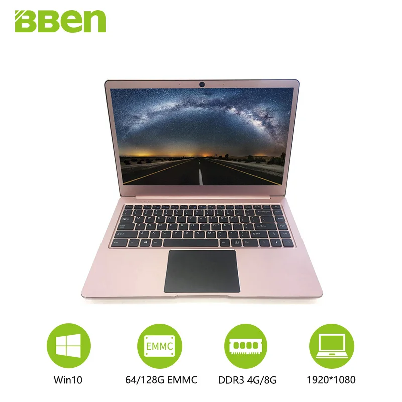 Ноутбук Bben 14," ноутбук FHD предустановленный Win10 Intel Apollo Lake N3450 Четырехъядерный 4 ГБ ОЗУ 64 Гб emmc wifi usb3.0 type-c