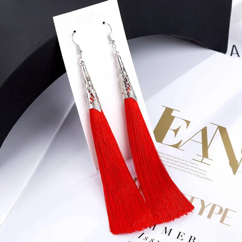 Женские серьги с кисточками и кристаллами HOCOLE Роскошные Этнические для