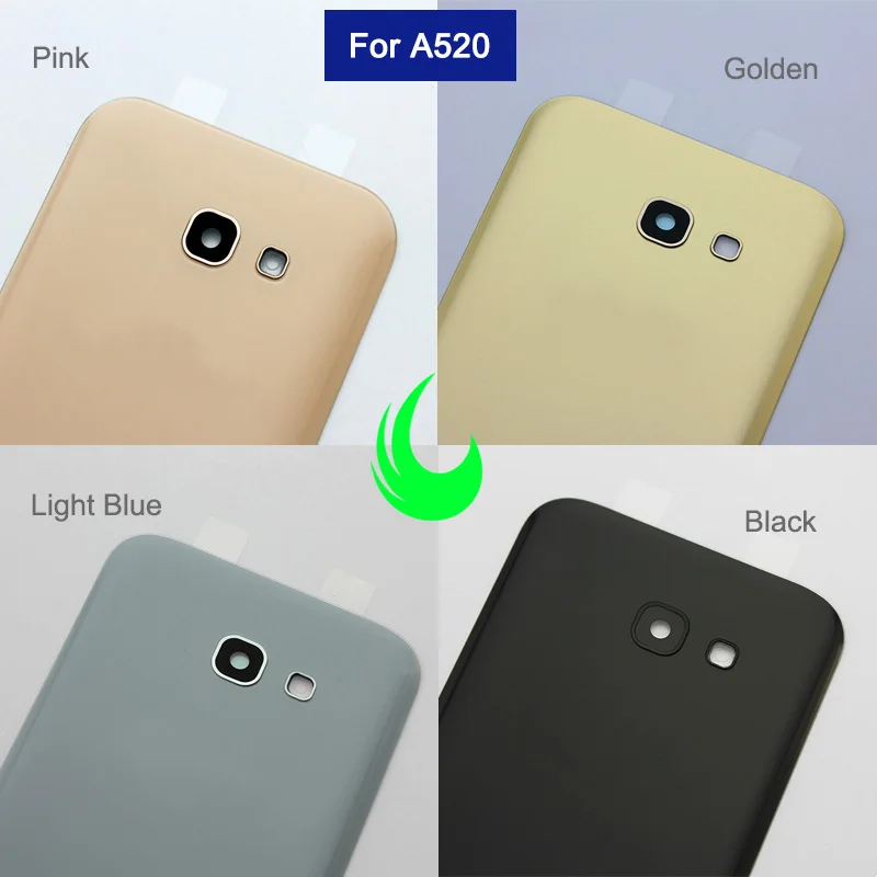 samsung Galaxy A5, A520, A520F, задняя крышка, крышка батареи, задняя крышка, стекло, корпус, чехол для samsung A5, с объективом камеры