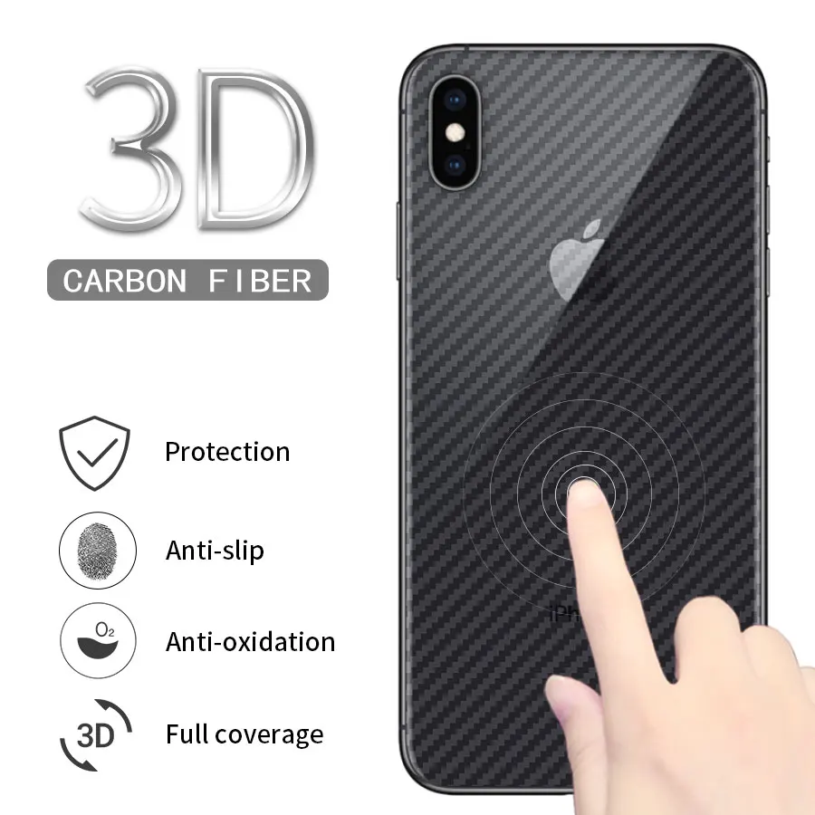Jappinen 5 шт. 3D углеродное волокно полное покрытие Задняя Защитная пленка для iPhone XS Max