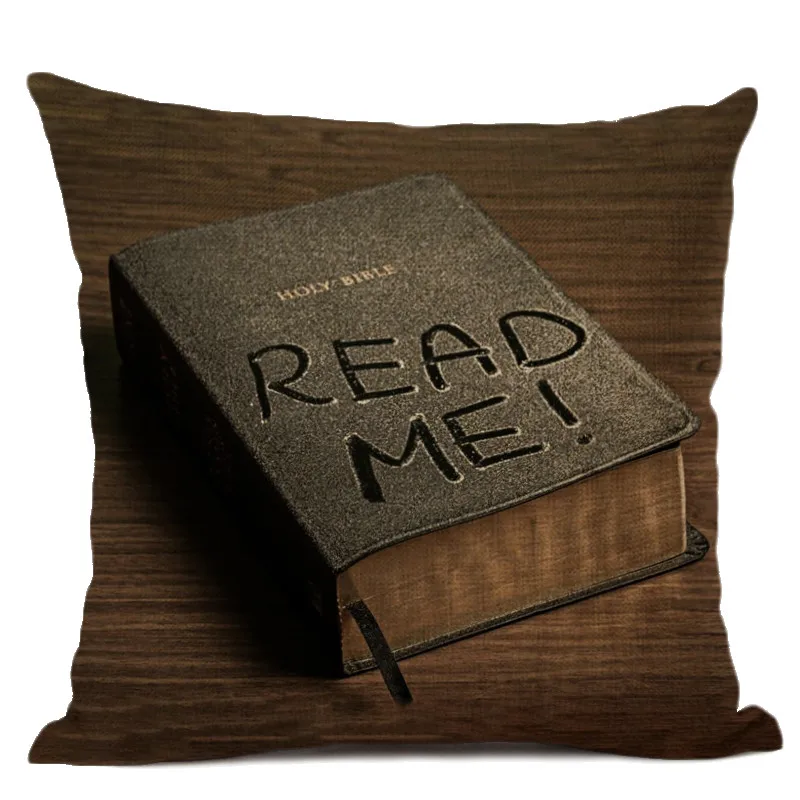 Art cushion cover Christian culture Bible cross Jesus pattern cotton and hemp pillow living room sofa decoration 45x45cm