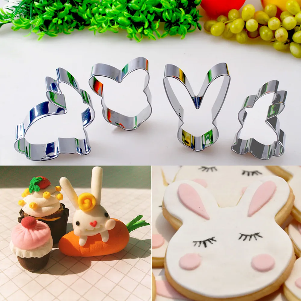 Горячая Распродажа форма для торта 4 шт./компл. милый кролик печенье резак