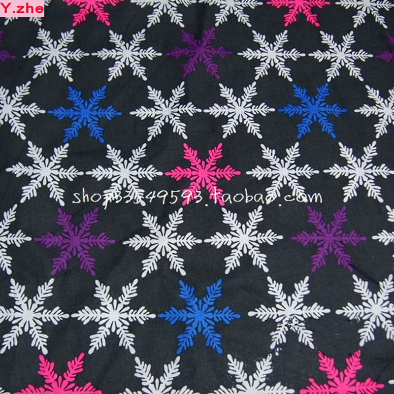 Рождественская ткань 100% хлопок красочный снег цветок печатная лоскутное шитье