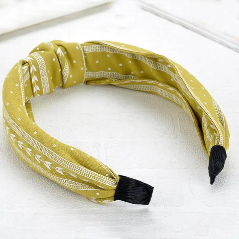 Женские тканевые аксессуары для волос широкий ободок макияжа с бантом повязка на