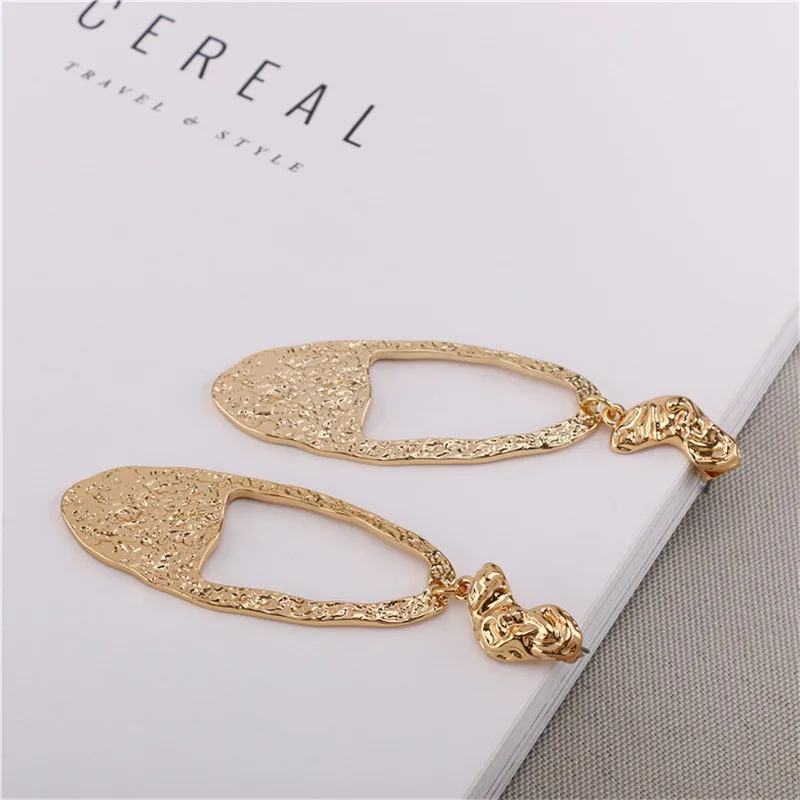 Bebeoso Gold Color Water Drop Earrings For Woman Trendy High Quality Long Pendients Oorbellen Metal Dangle 2018 | Украшения и